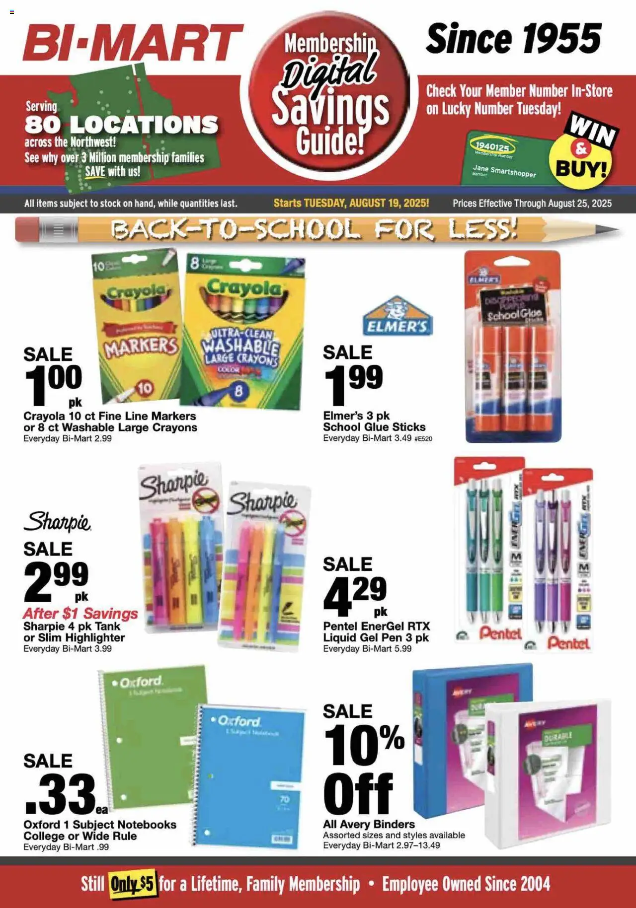 Bi-Mart Back to School from 08/19/2025 - Flyer - Page number 1