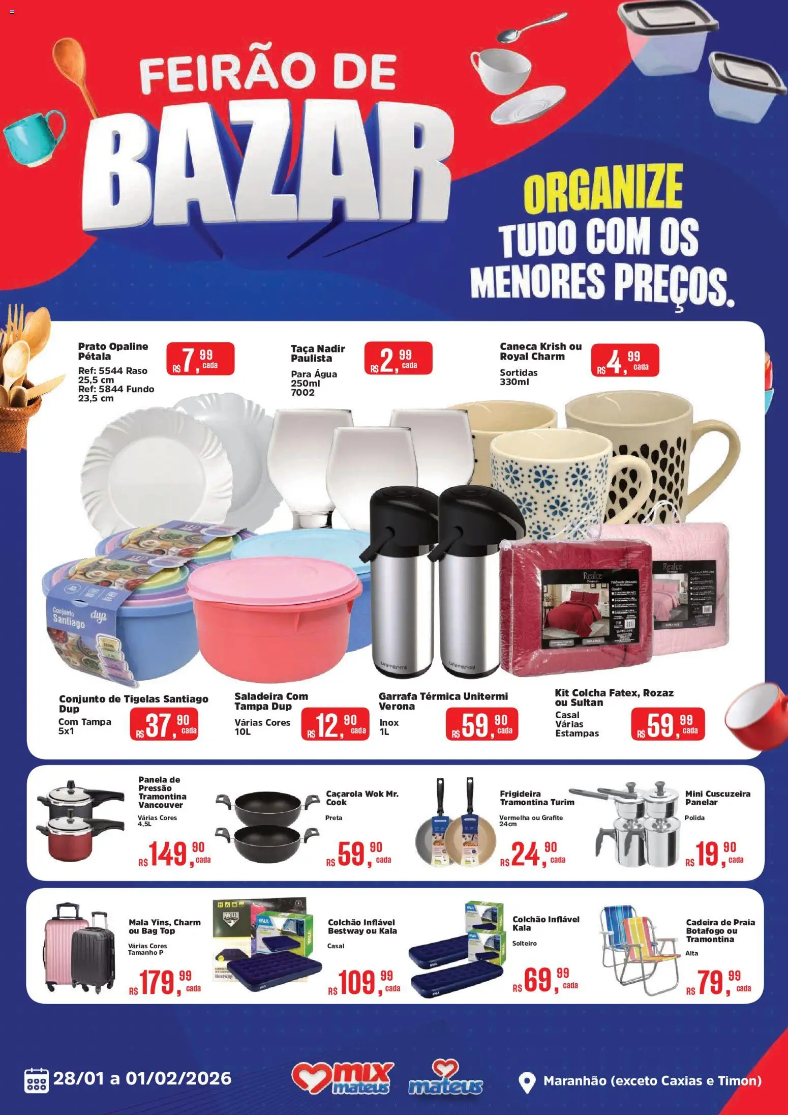 Pré-Visualização do folheto "Ofertas de Bazar" da loja Mateus válido a partir de 28/01/2026