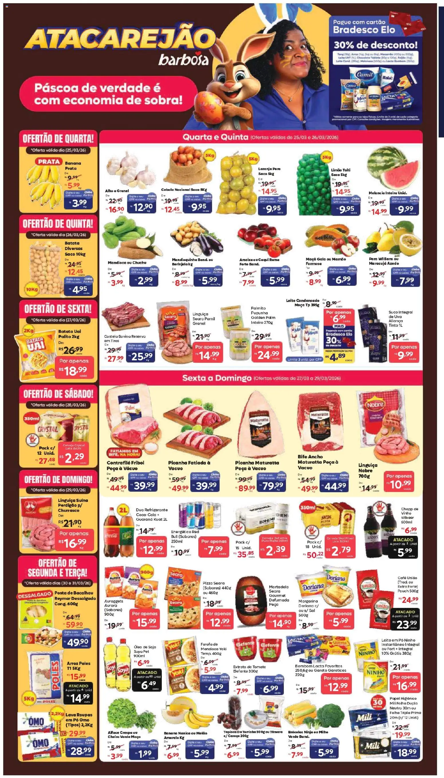Pré-Visualização do folheto "Barbosa Supermercados ofertas Atacarejão" da loja Barbosa Supermercados válido a partir de 25/03/2026