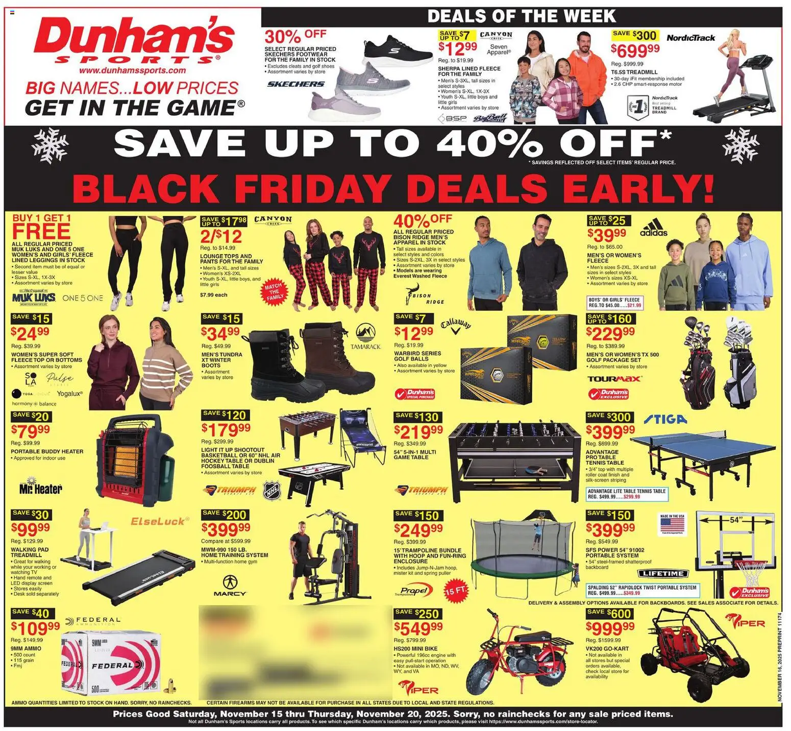 Ad Preview of Dunham's Sports Black Friday from 11/15/2025