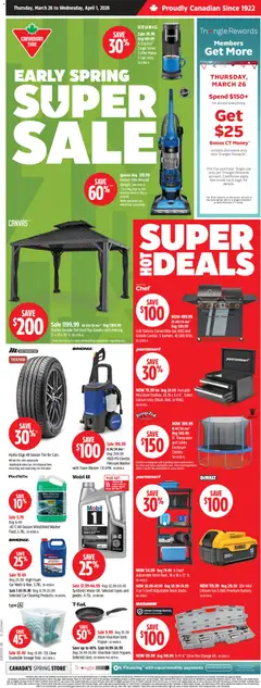 Un aperçu du dépliant Canadian Tire weekly flyer du magasin Canadian Tire est valide à partir 26 mars 2026