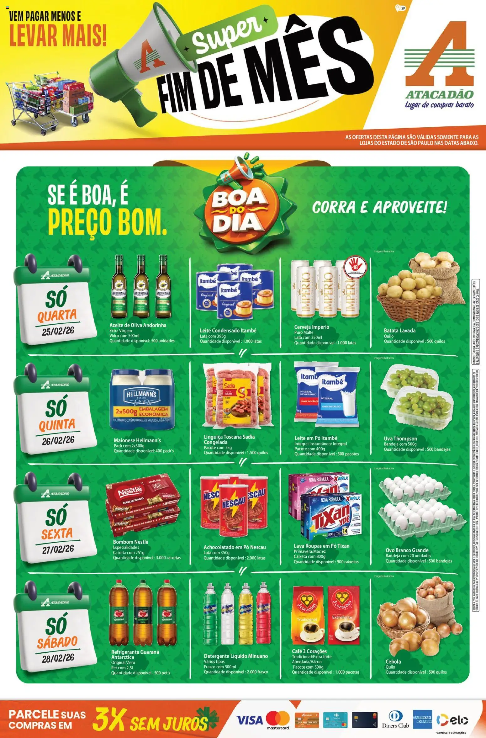 Pré-Visualização do folheto "Ofertas - SP" da loja Atacadão válido a partir de 25/02/2026