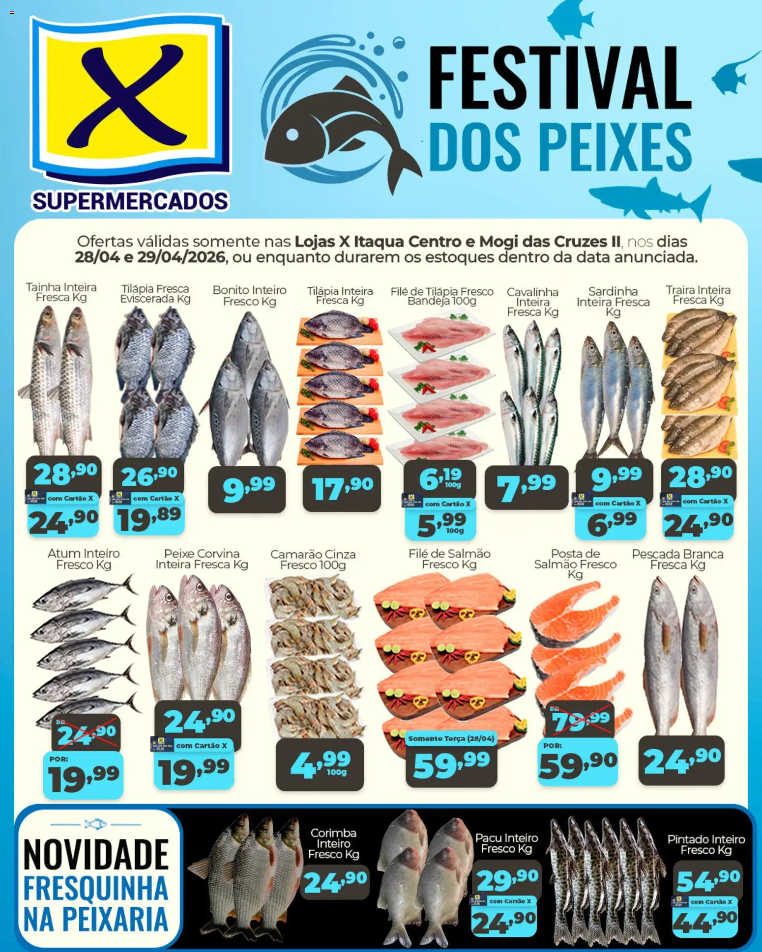 Pré-Visualização do folheto "X Supermercados ofertas Festival dos Peixes" da loja X Supermercados válido a partir de 28/04/2026