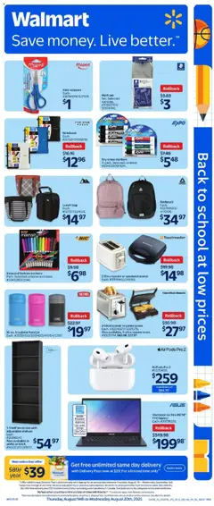 Preview of leaflet Back to School from shop Walmart is valid from Aug 14, 2025