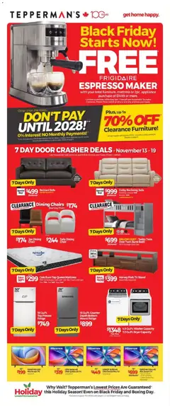 Preview of leaflet Black Friday from shop Tepperman's is valid from Nov 13, 2025