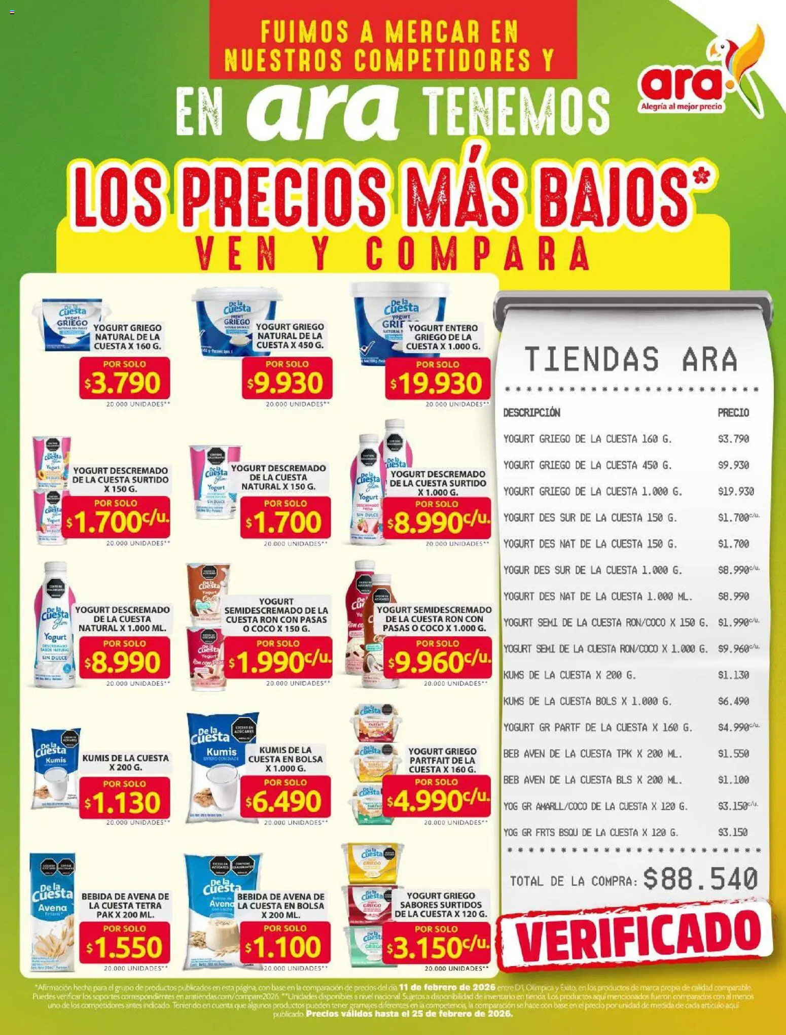  Vista previa del prospecto Ahorra con precios bajos y ofertas en la canasta familiar | ara del almacen Ara válida del 11/02/2026 al 25/02/2026