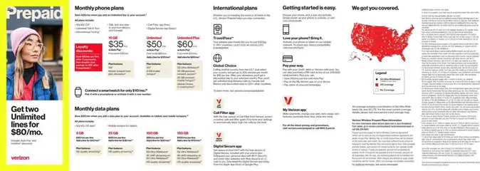 Ad Preview of Verizon Prepaid Brochure from 11/01/2024