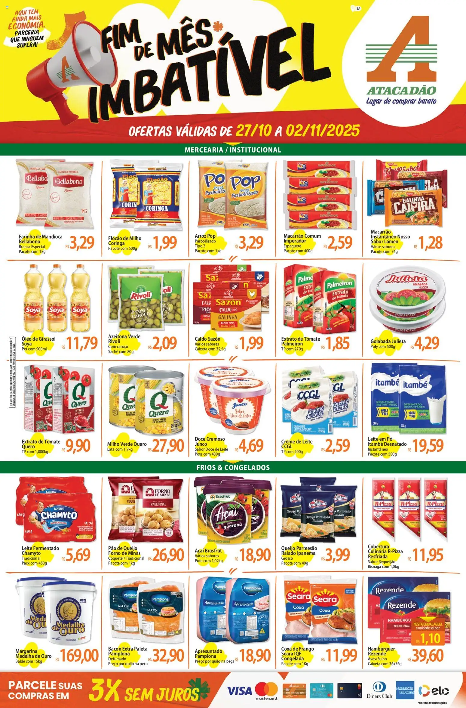 Pré-Visualização do folheto "Ofertas - BA" da loja Atacadão válido a partir de 27/10/2025