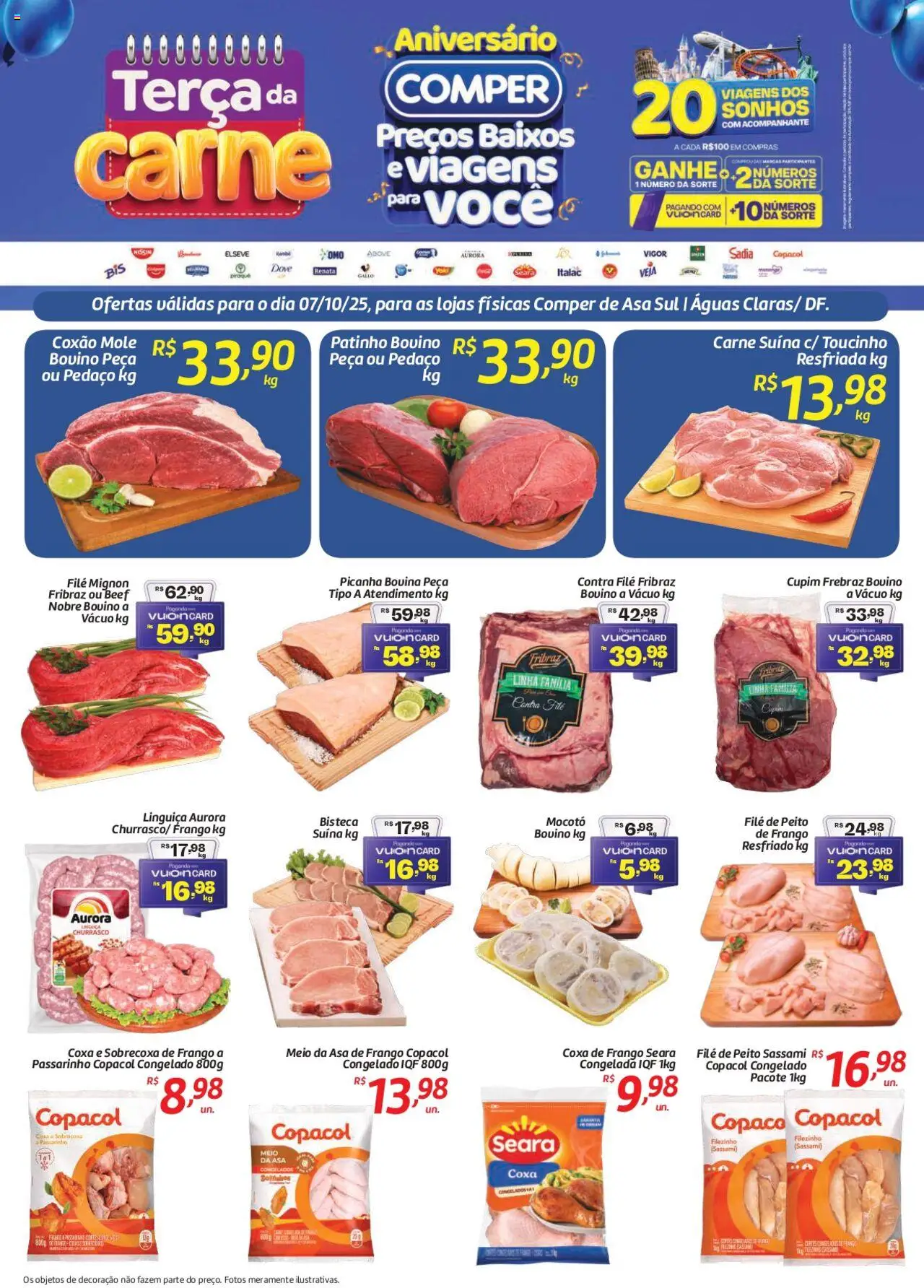 Comper folheto "Ofertas Terça da Carne" válido a partir de 07/10/2025 - número de página 1