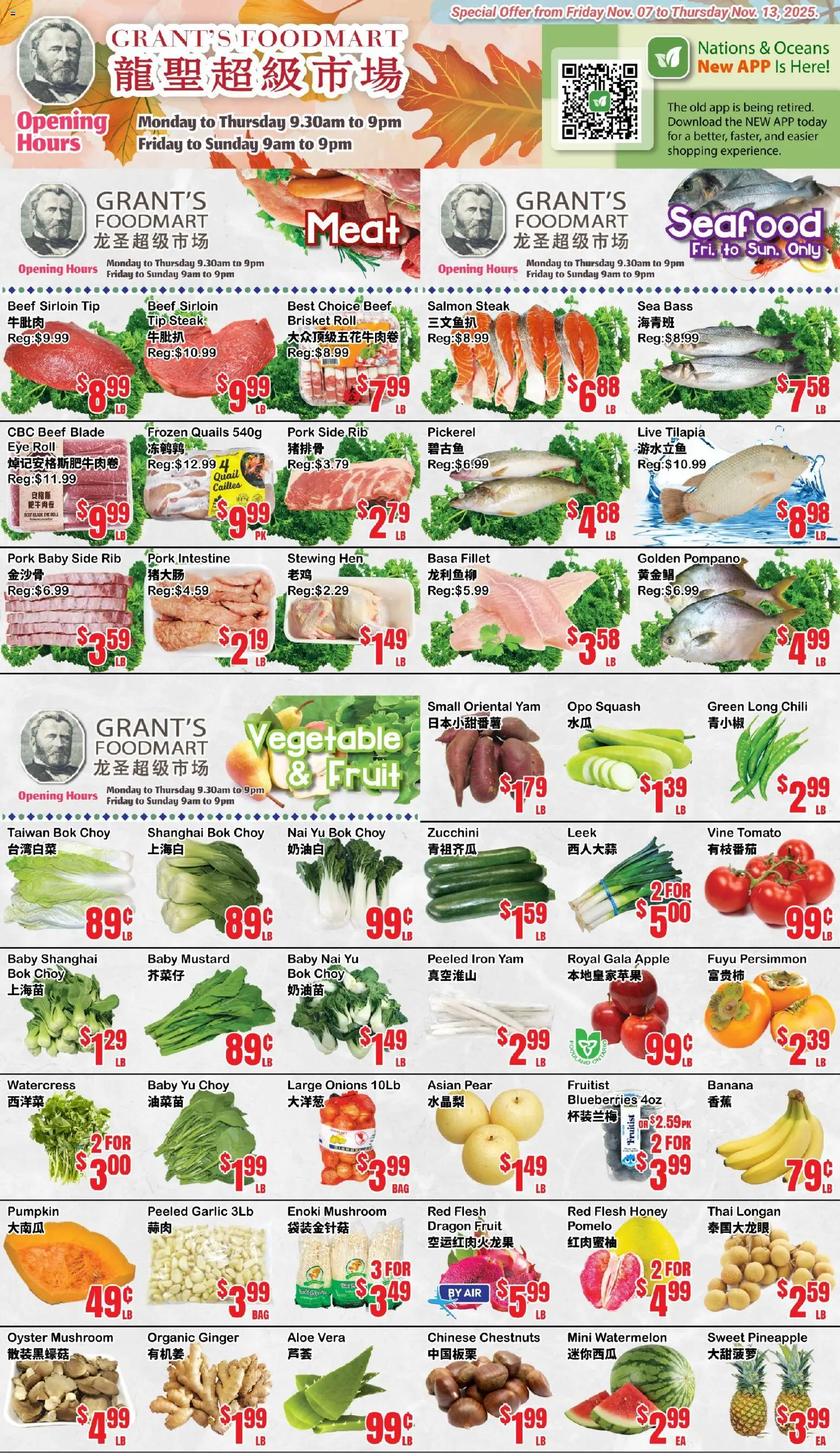 Preview of leaflet Weekly Flyer - Grant’s Foodmart from shop Oceans is valid from Nov 07, 2025