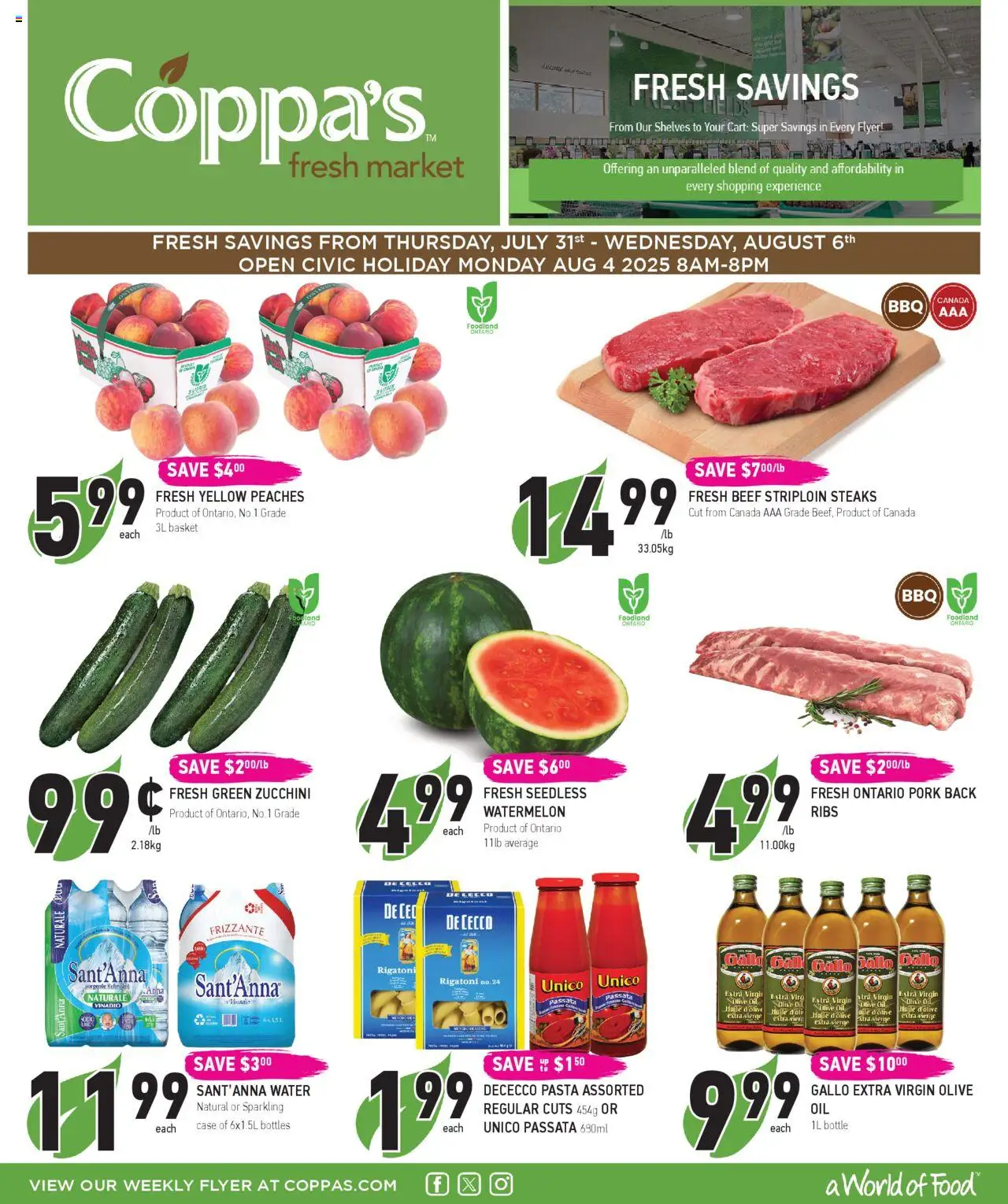 Coppas Fresh Market flyer valid from Jul 31, 2025 - page number 1