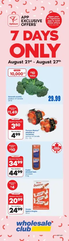 Preview of leaflet Weekly flyer / circulaire from shop Wholesale Club is valid from Aug 21, 2025