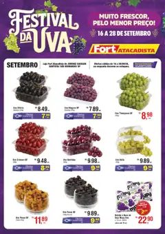 Pré-Visualização do folheto "Ofertas Festival da Uva" da loja Fort Atacadista válido a partir de 16/09/2025