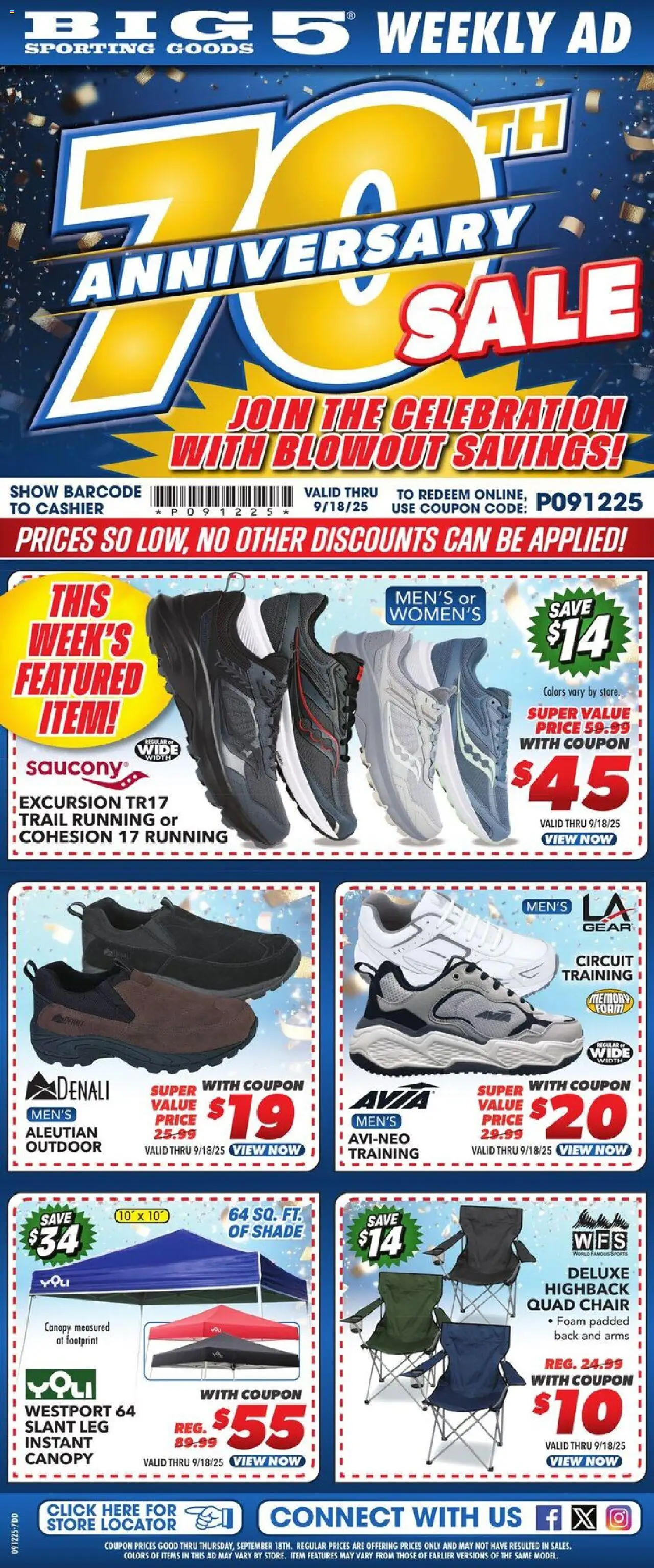 Big 5 Sporting Goods Weekly Ad from 09/12/2025 - Flyer - Page number 1