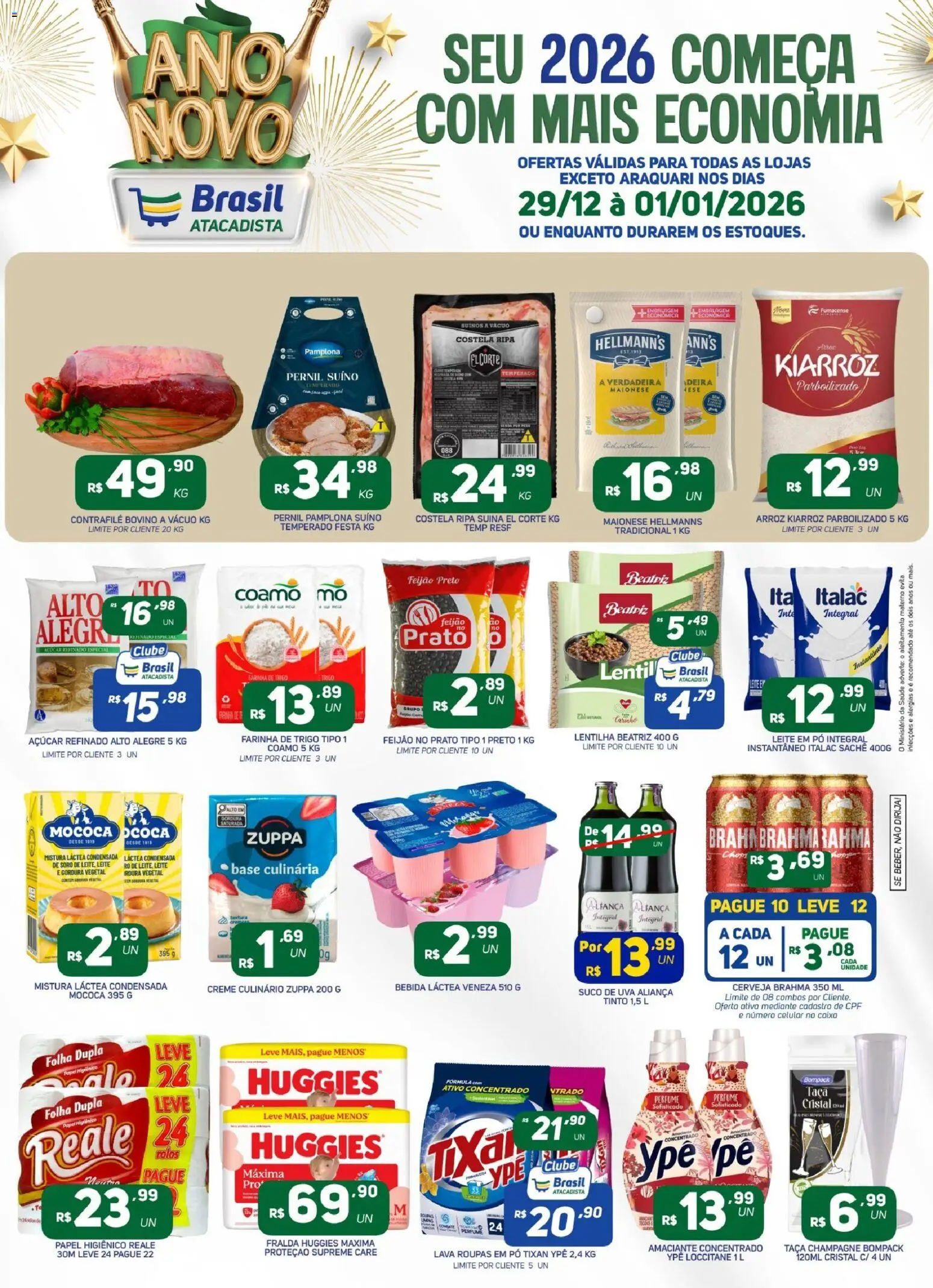 Pré-Visualização do folheto "Ofertas da semana" da loja Brasil Atacadista válido a partir de 29/12/2025