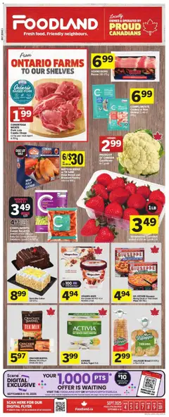 Un aperçu du dépliant Weekly flyer / circulaire du magasin Foodland est valide à partir 4 sept. 2025