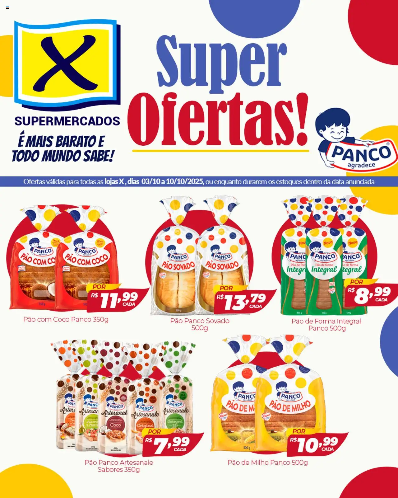 Pré-Visualização do folheto "Ofertas Panco" da loja X Supermercados válido a partir de 03/10/2025