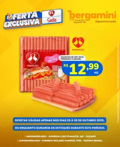 Pré-Visualização do folheto "Ofertas Sadia e Perdigão" da loja Supermercado Bergamini válido a partir de 25/10/2025
