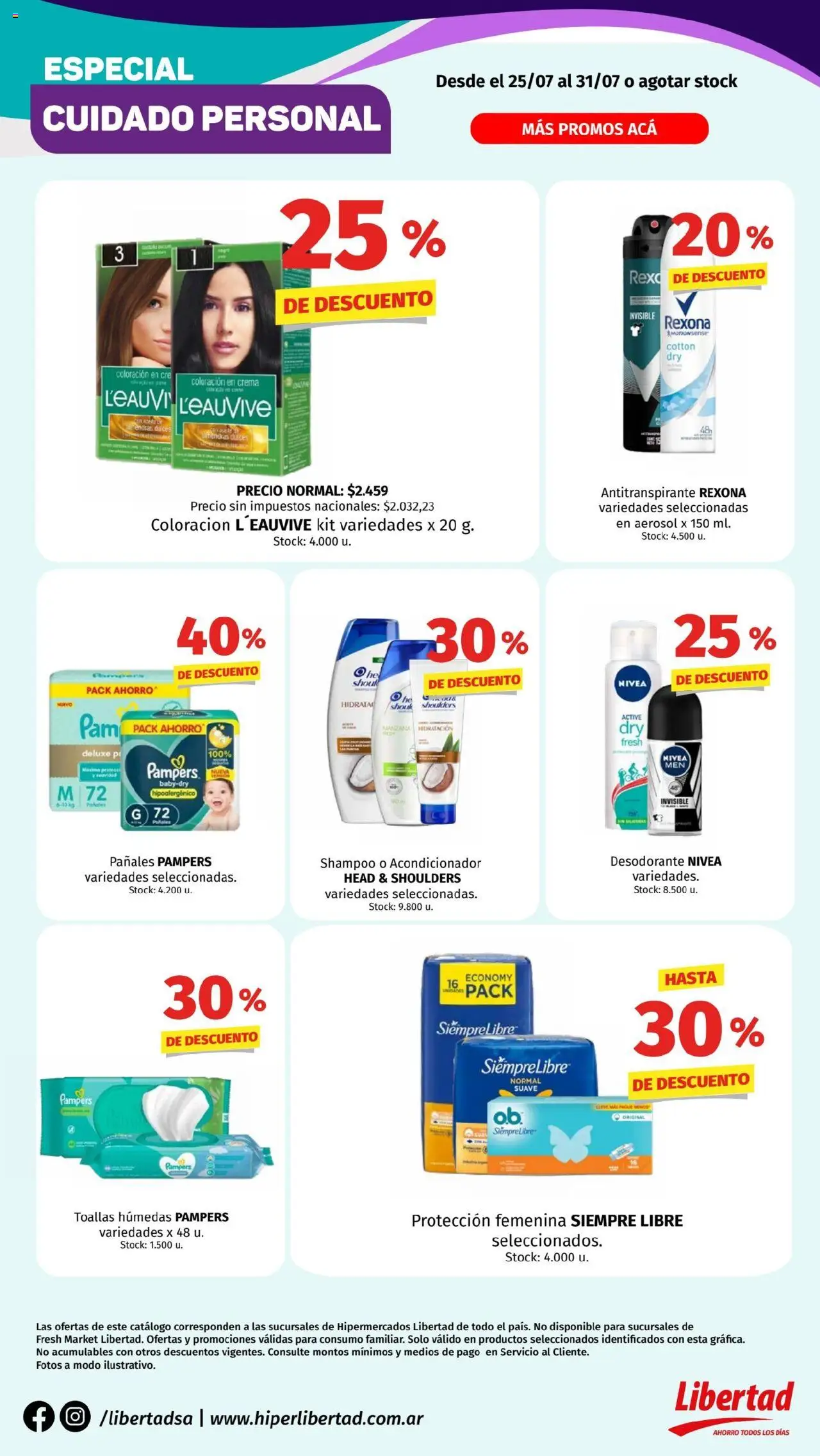 Hipermercado Libertad Cuidado Personal del 25/07/2025 Online
