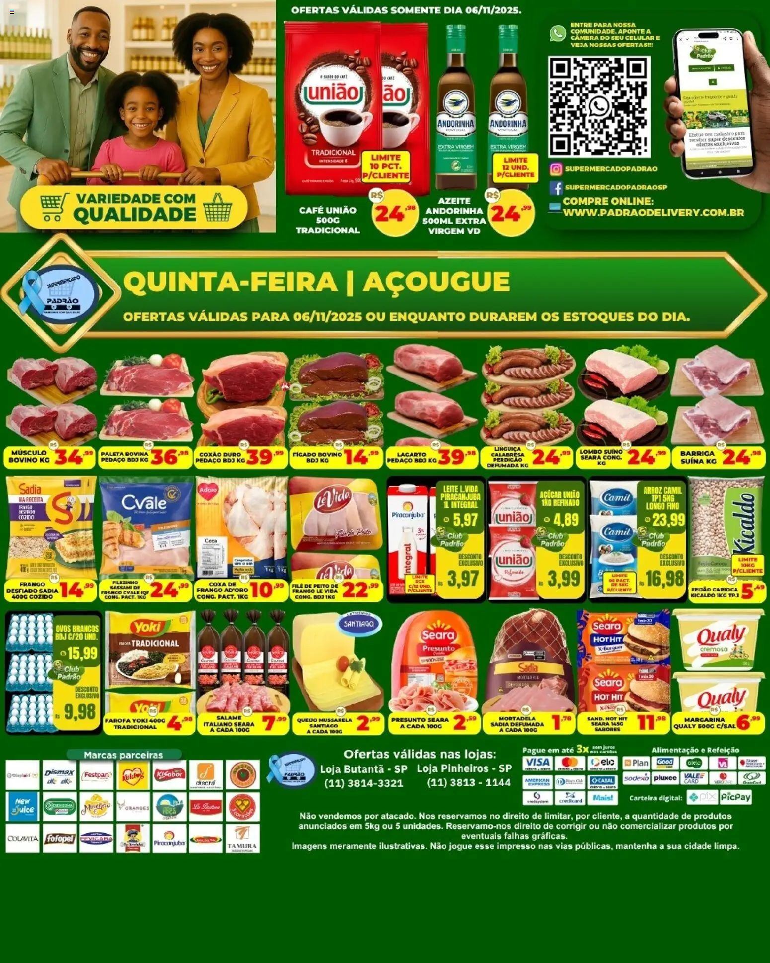 Pré-Visualização do folheto "Ofertas do Açougue" da loja Supermercado Padrão válido a partir de 06/11/2025