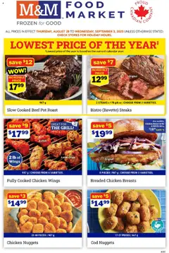 Un aperçu du dépliant Weekly flyer / circulaire du magasin M&M Food Market est valide à partir 28 août 2025