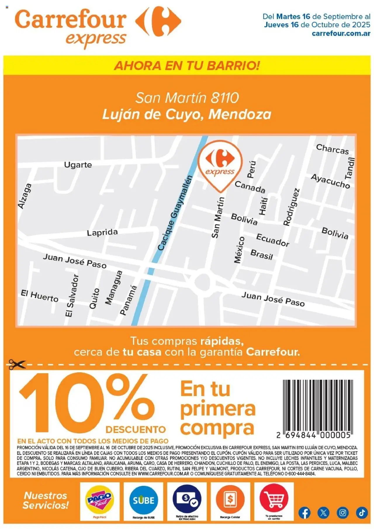 Carrefour San Martin 8110, Lujan de Cuyo, Mendoza del 16/09/2025 >> Catálogo