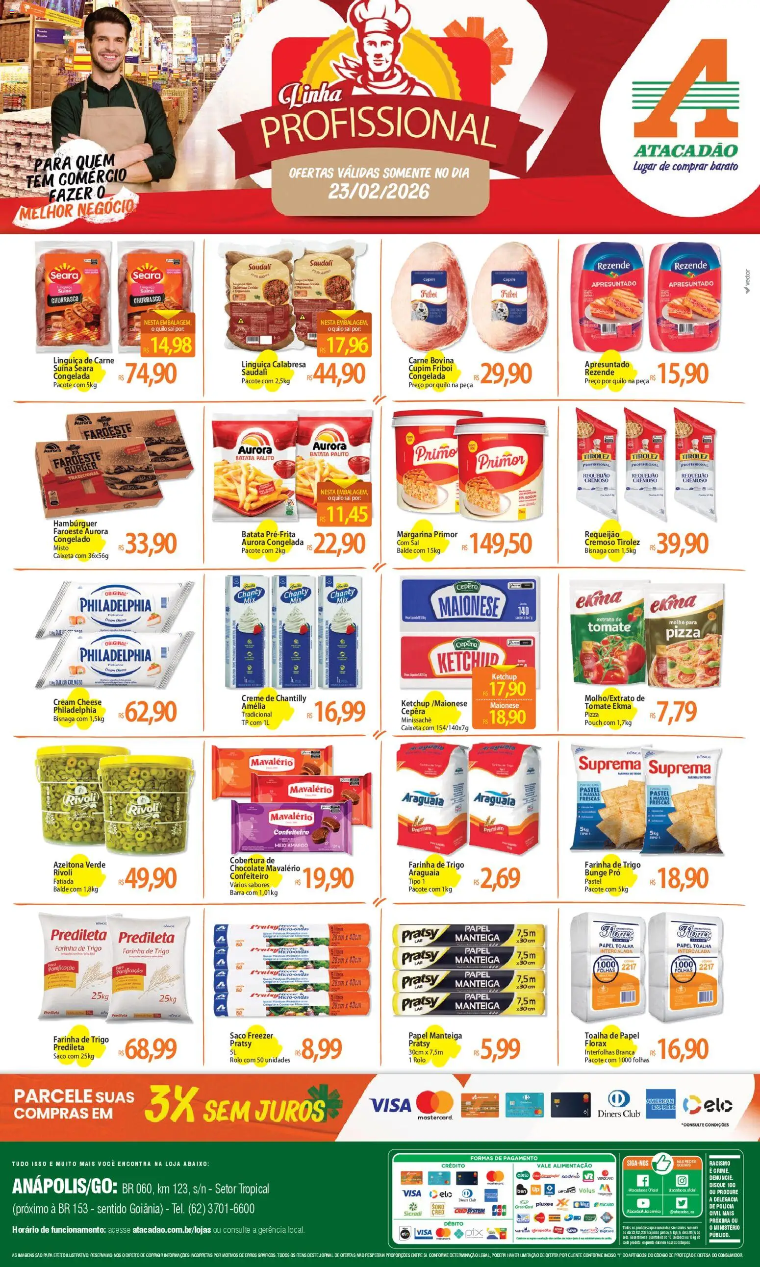 Pré-Visualização do folheto "Ofertas - GO" da loja Atacadão válido a partir de 23/02/2026
