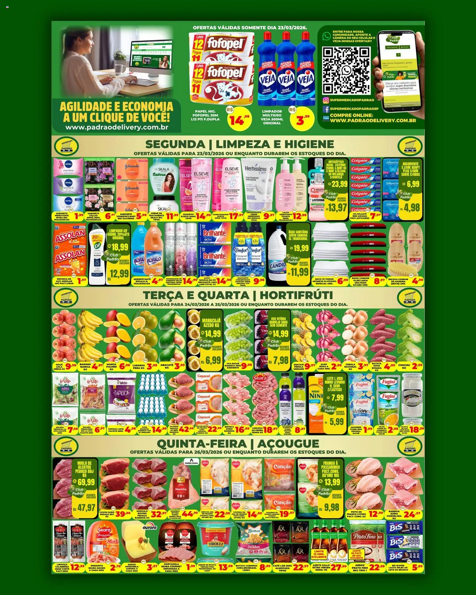 Pré-Visualização do folheto "Supermercado Padrão - Ofertas da semana" da loja Supermercado Padrão válido a partir de 23/03/2026