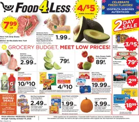 Ad Preview of Food 4 Less Weekly Ad from 10/08/2025