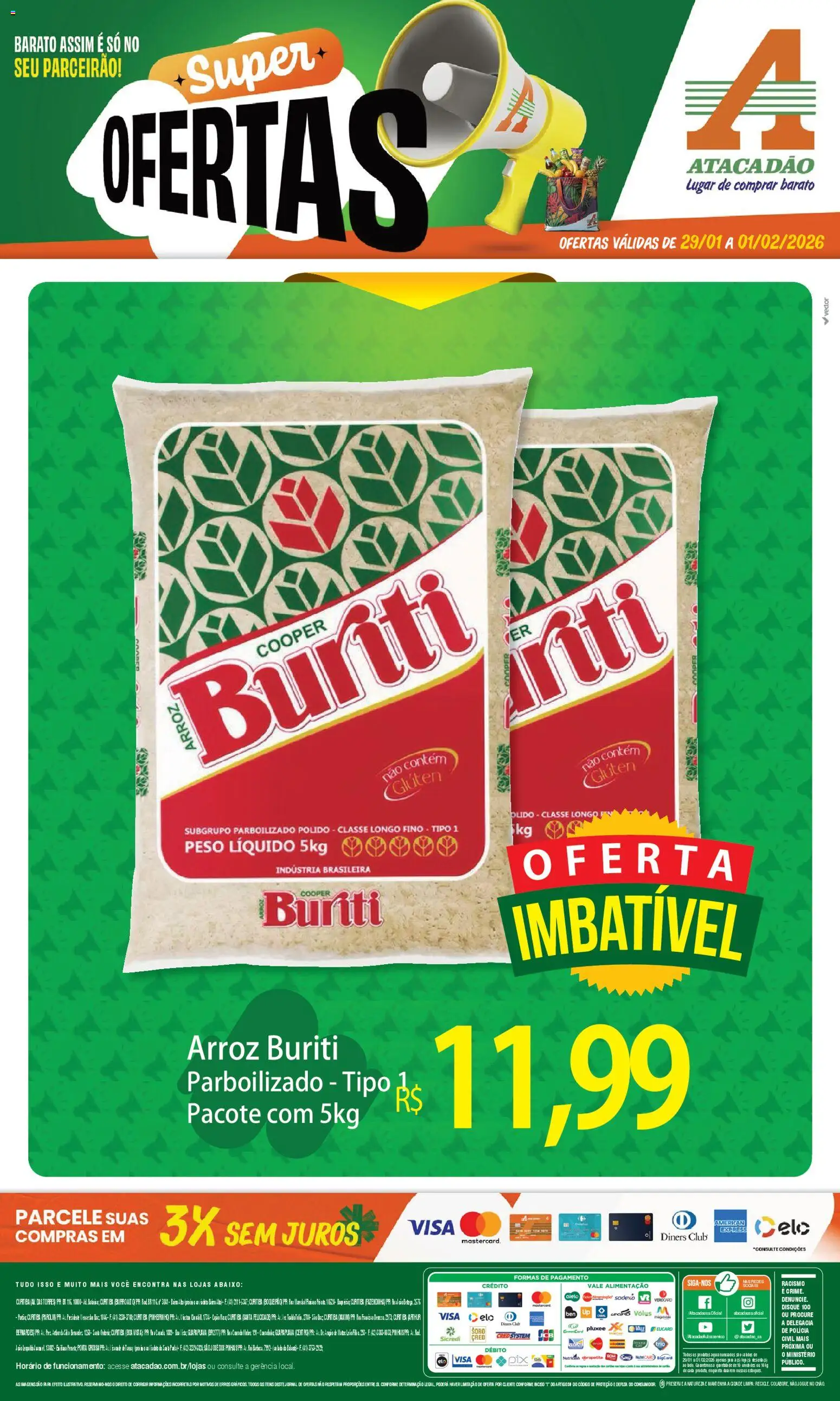Pré-Visualização do folheto "Ofertas - PR" da loja Atacadão válido a partir de 29/01/2026