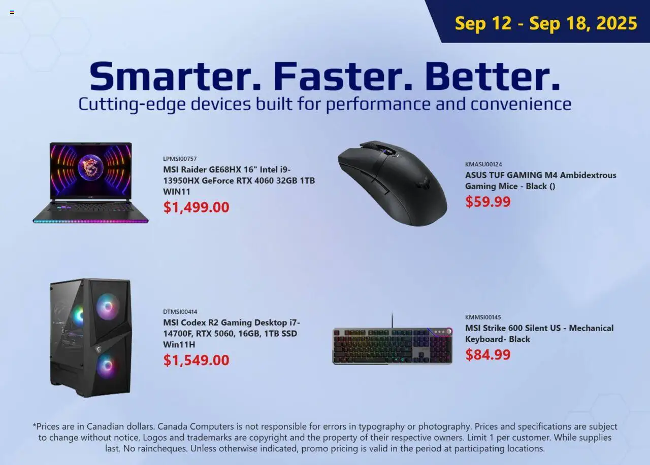 Canada Computers flyer valid from Sep 12, 2025 - page number 1