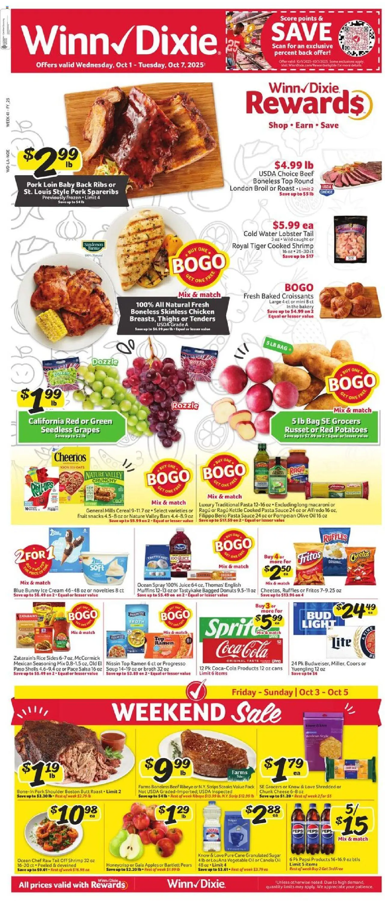 Winn Dixie Weekly Circular - LA from 10/01/2025 - Flyer - Page number 1