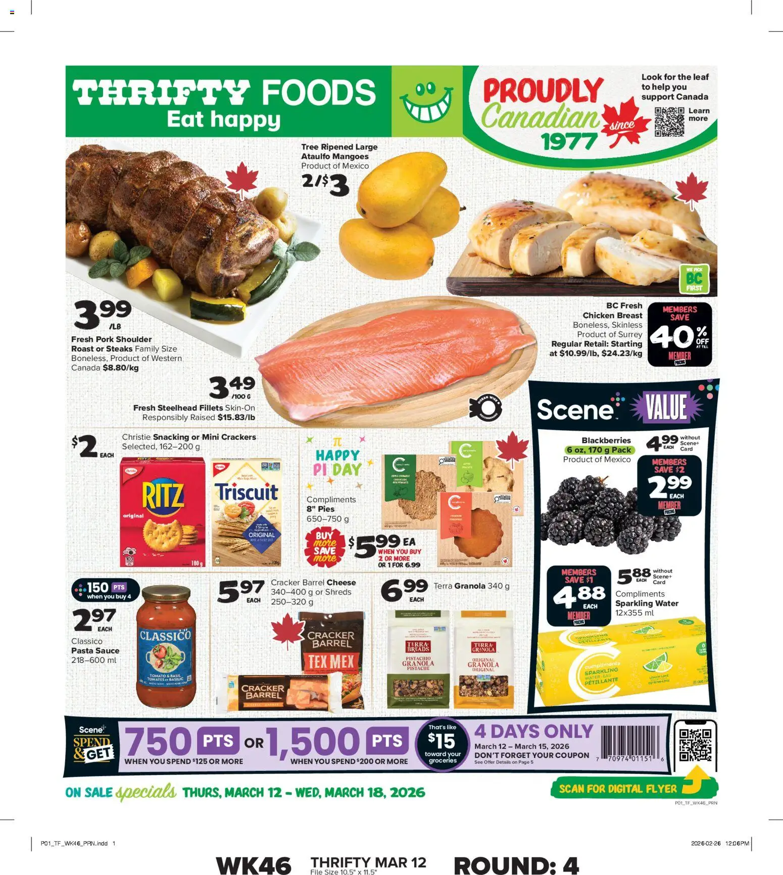 Preview of leaflet Thrifty Foods weekly flyer / circulaire from shop Thrifty Foods is valid from Mar 12, 2026