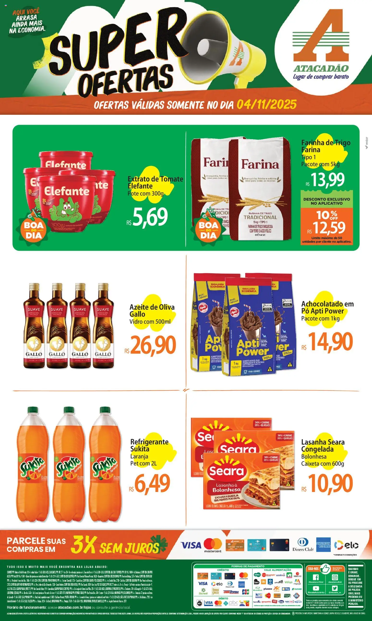 Pré-Visualização do folheto "Ofertas - PR" da loja Atacadão válido a partir de 04/11/2025