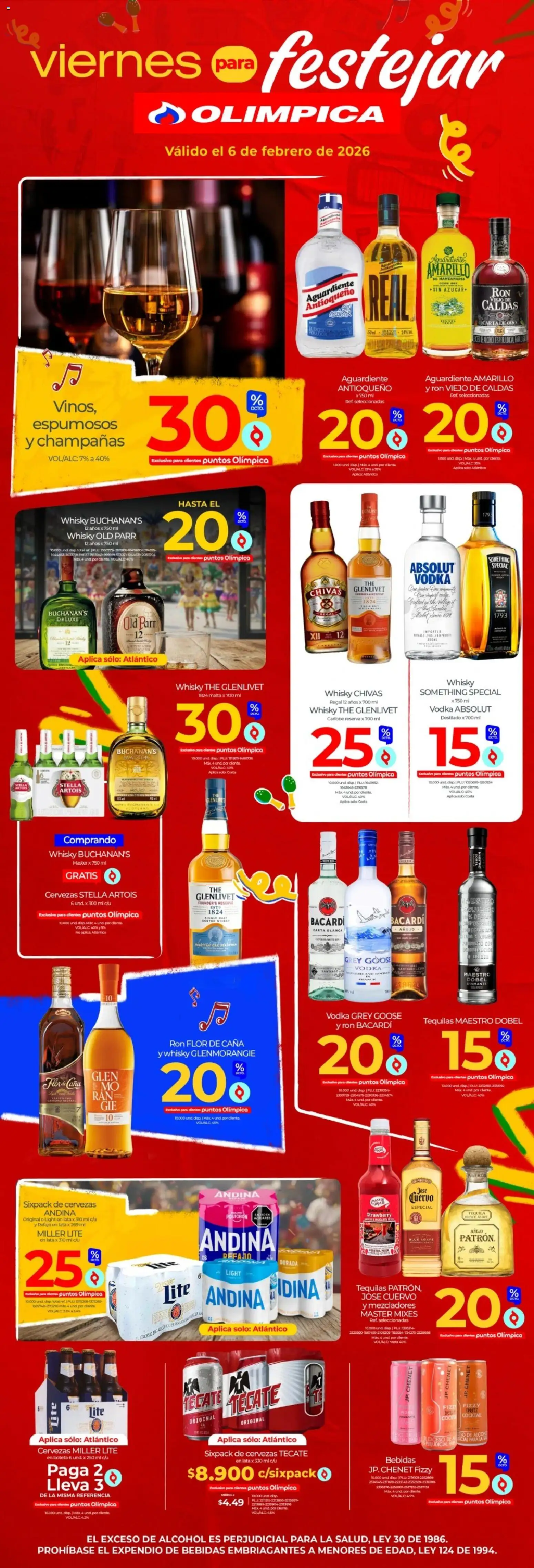  Vista previa del prospecto Viernes para festejar del almacen Olímpica válida del 06/02/2026 al 06/02/2026
