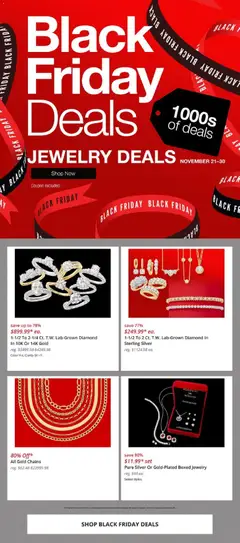 Ad Preview of JCPenney Black Friday Jewelry Deals from 11/21/2025