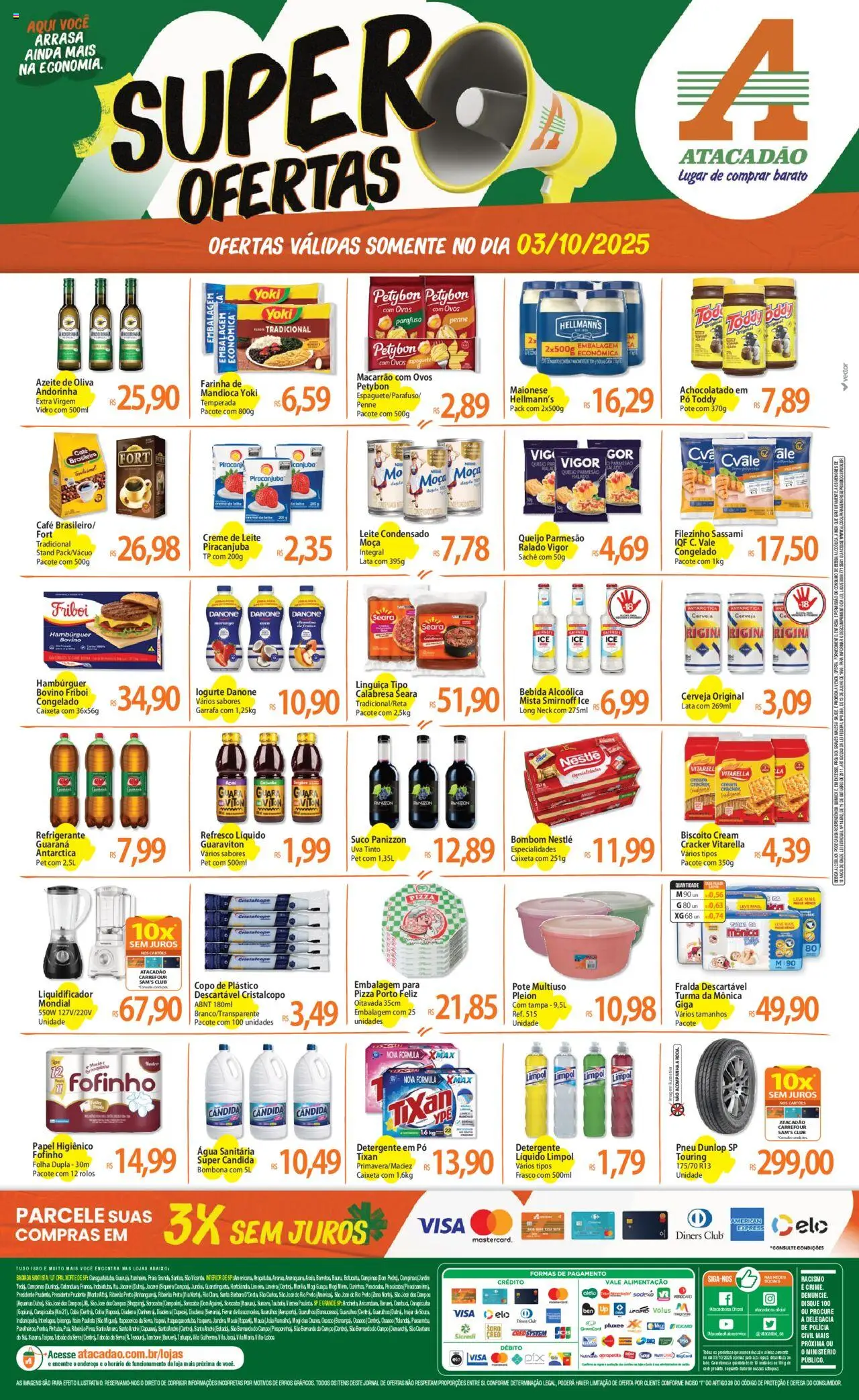Atacadão folheto "Ofertas - SP" válido a partir de 03/10/2025 - número de página 1