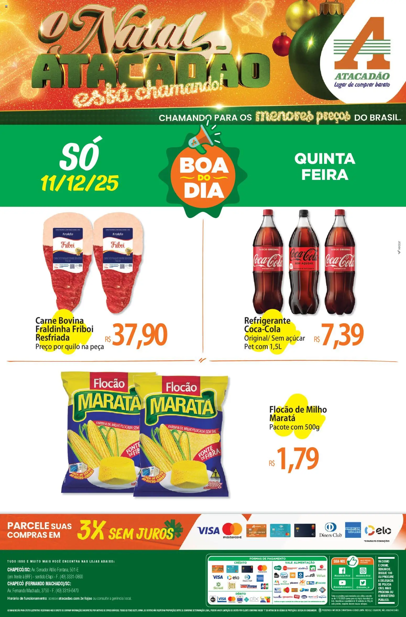 Pré-Visualização do folheto "Ofertas - SC" da loja Atacadão válido a partir de 11/12/2025