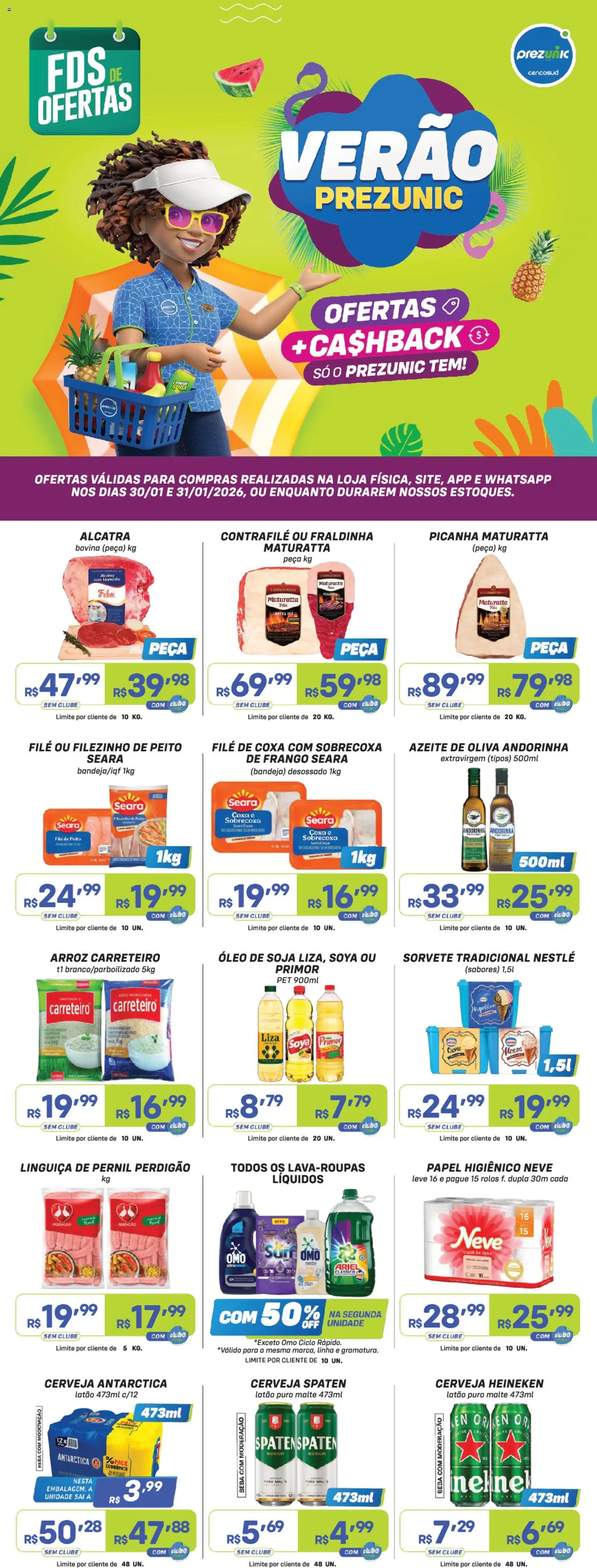 Pré-Visualização do folheto "Encarte" da loja Prezunic válido a partir de 30/01/2026