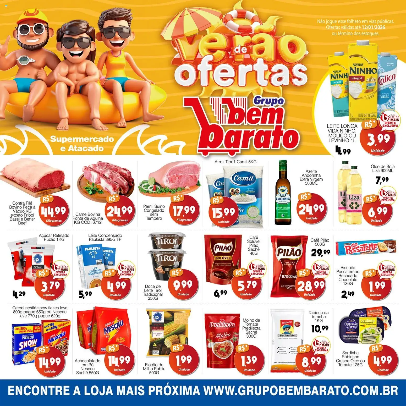 Pré-Visualização do folheto "Ofertas da semana" da loja Supermercado Bem Barato válido a partir de 06/01/2026
