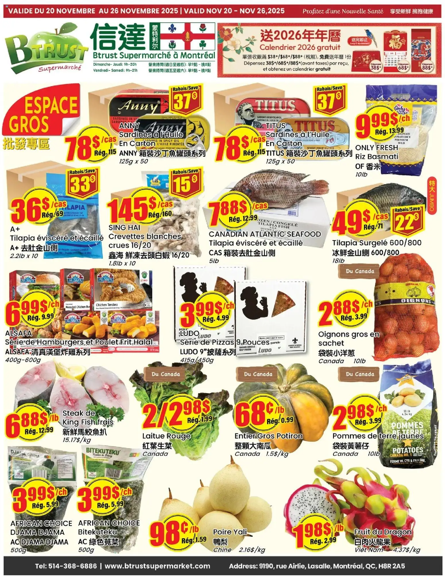 Preview of leaflet Weekly flyer / circulaire from shop Btrust Supermarket is valid from Nov 20, 2025