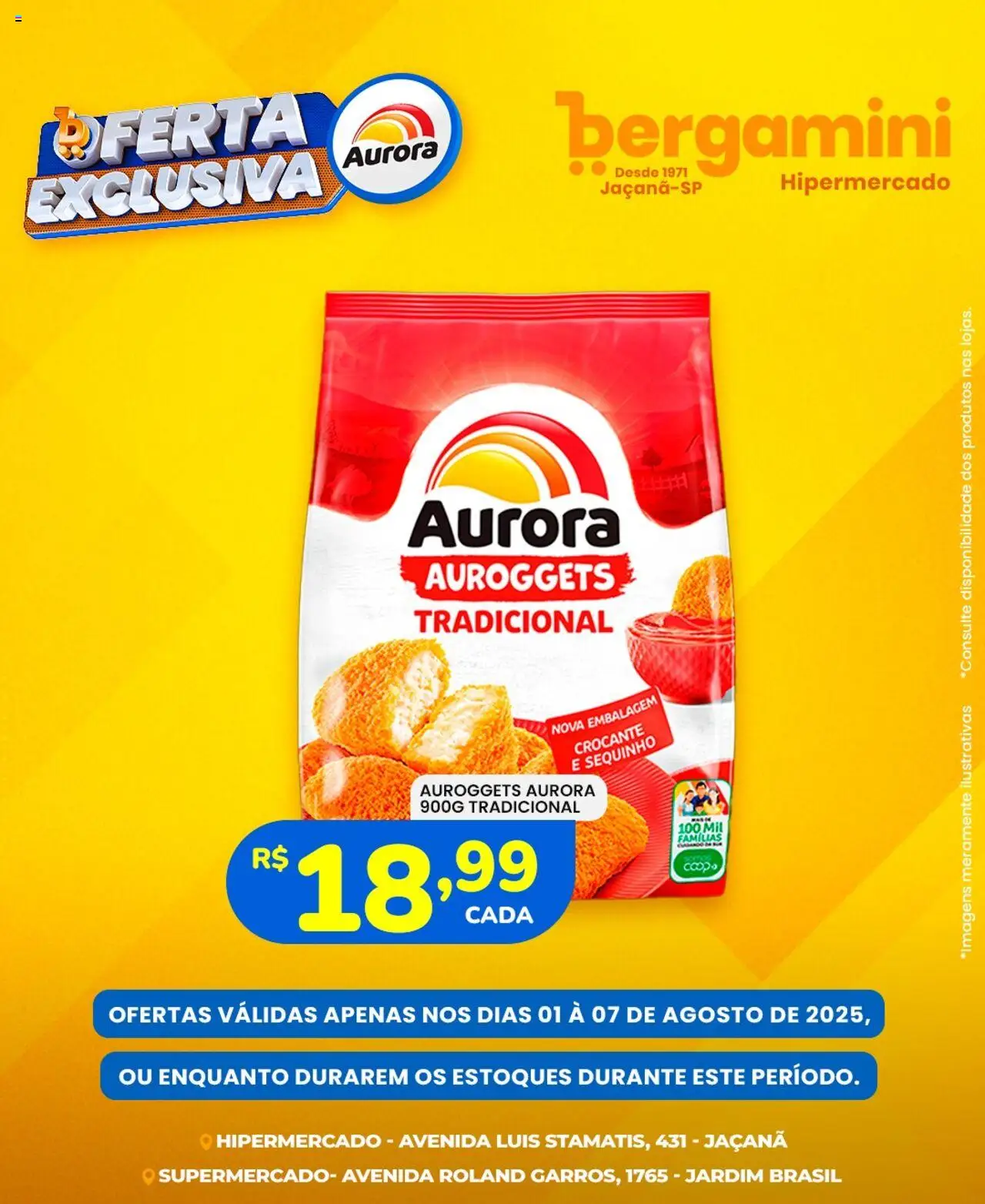 Supermercado Bergamini folheto "Ofertas Aurora" válido a partir de 01/08/2025 - número de página 1