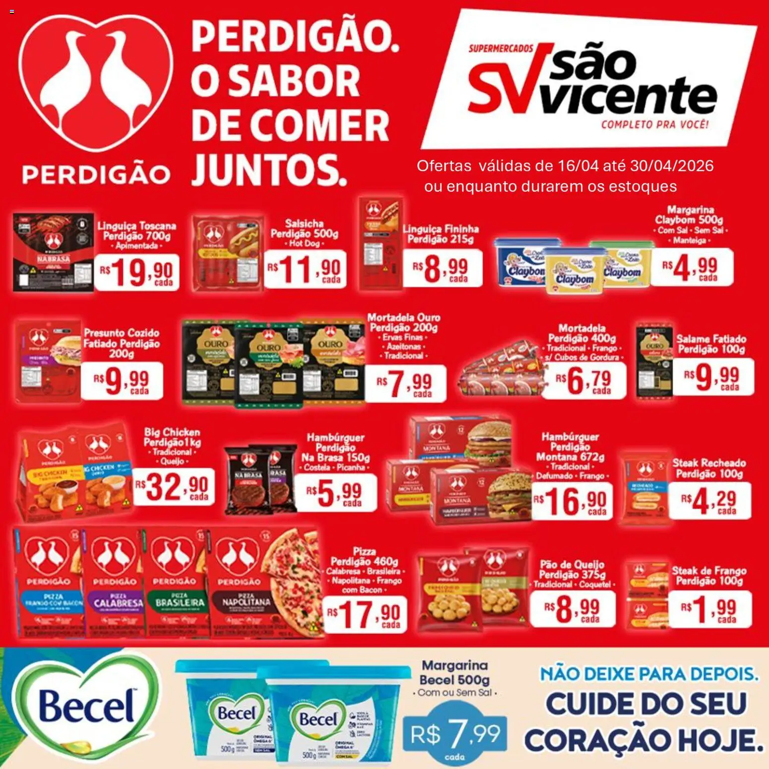 Pré-Visualização do folheto "Supermercados São Vicente ofertas Perdigão" da loja Supermercados São Vicente válido a partir de 16/04/2026