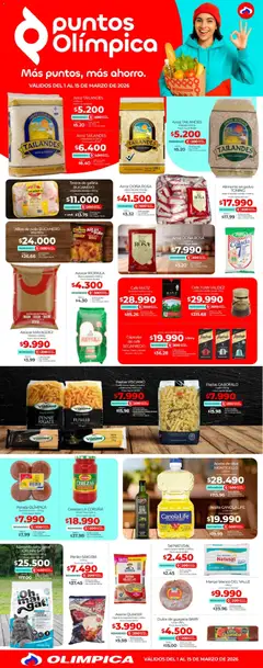  Vista previa del prospecto Más puntos, más ahorro del almacen Olímpica válida del 01/03/2026 al 15/03/2026