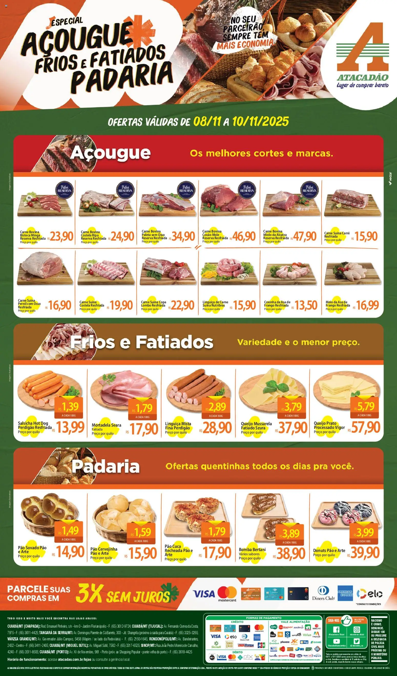 Pré-Visualização do folheto "Ofertas - MT" da loja Atacadão válido a partir de 08/11/2025