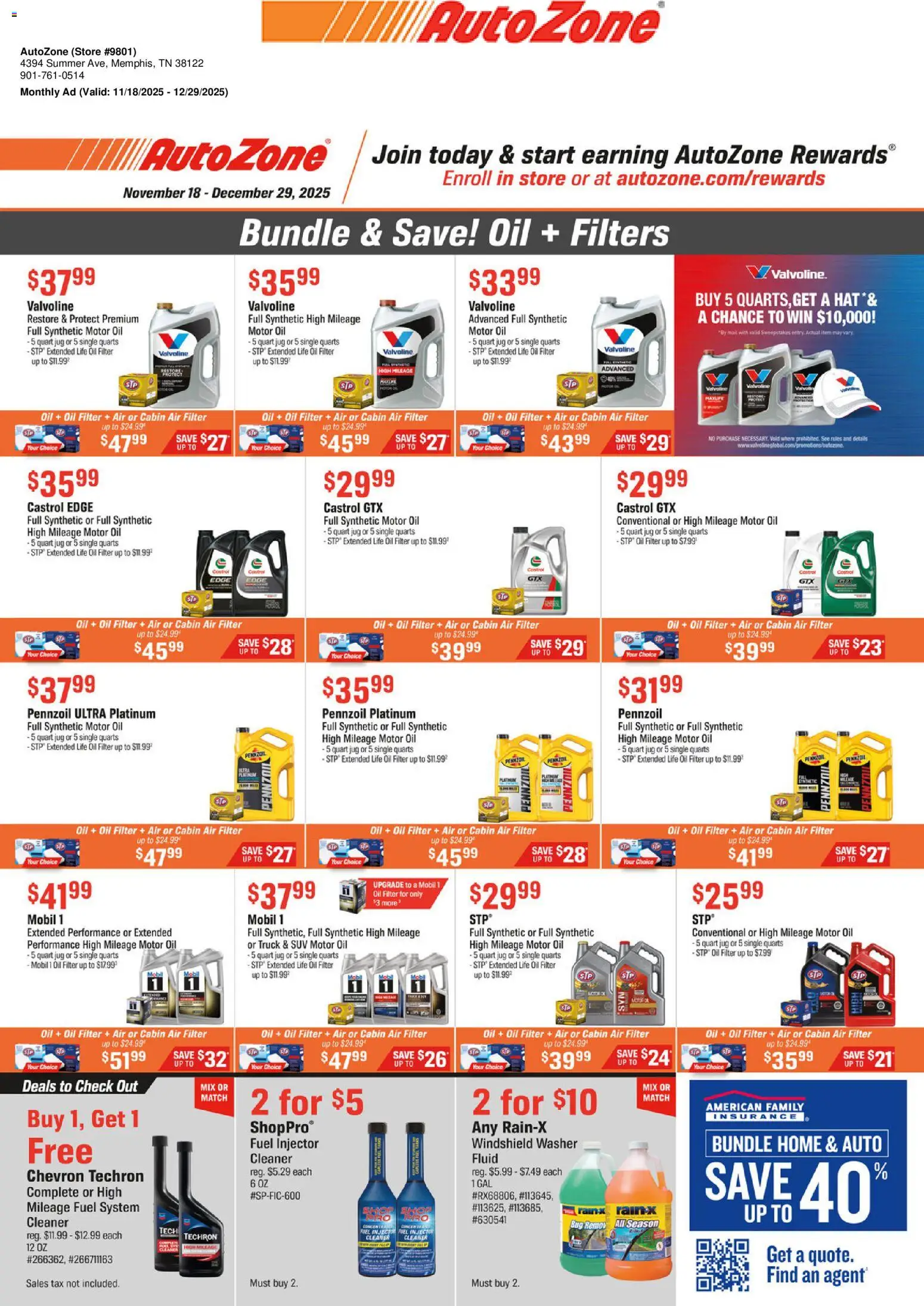 Vista previa las ofertas de la tienda AutoZone - Catálogo Bundle & Save desde el 18/11/2025 