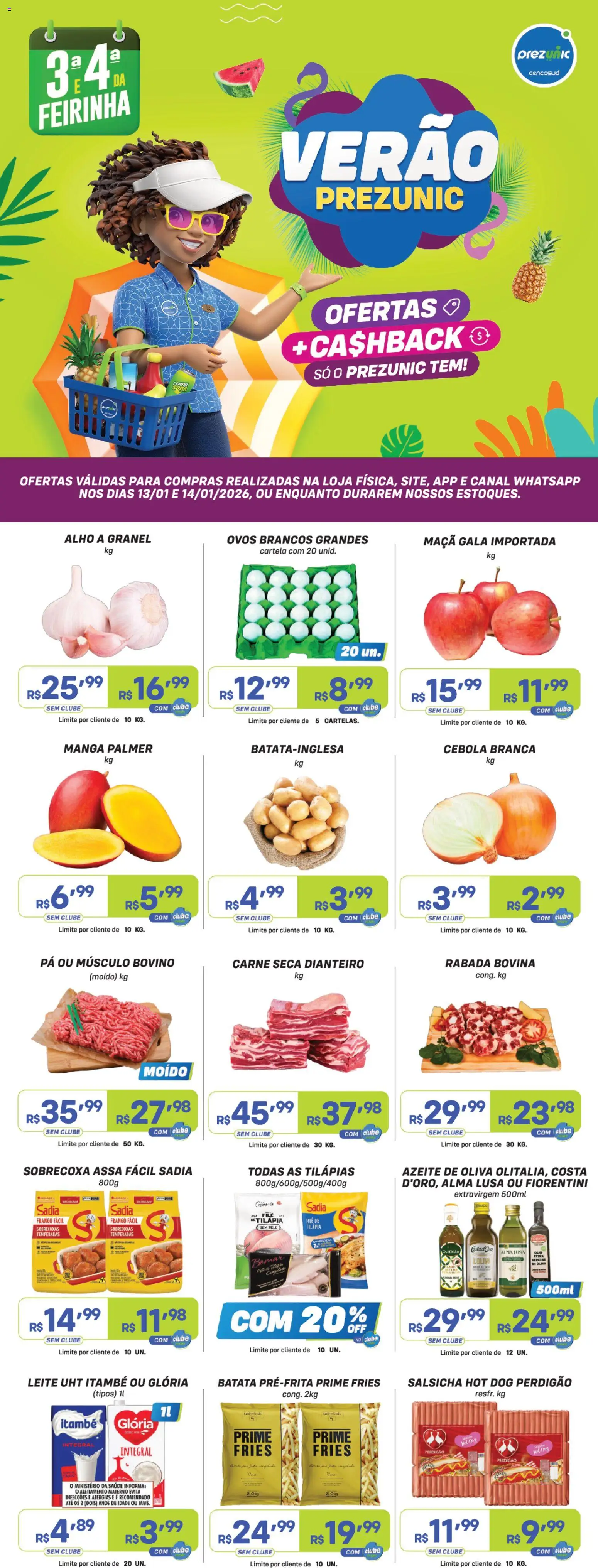Pré-Visualização do folheto "Encarte" da loja Prezunic válido a partir de 13/01/2026