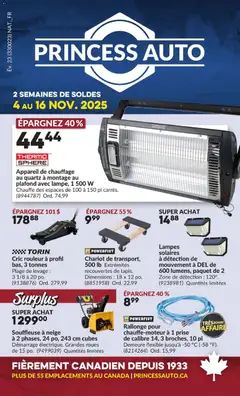 Preview of leaflet 2 Semaines de Soldes ! from shop Princess Auto is valid from Nov 04, 2025