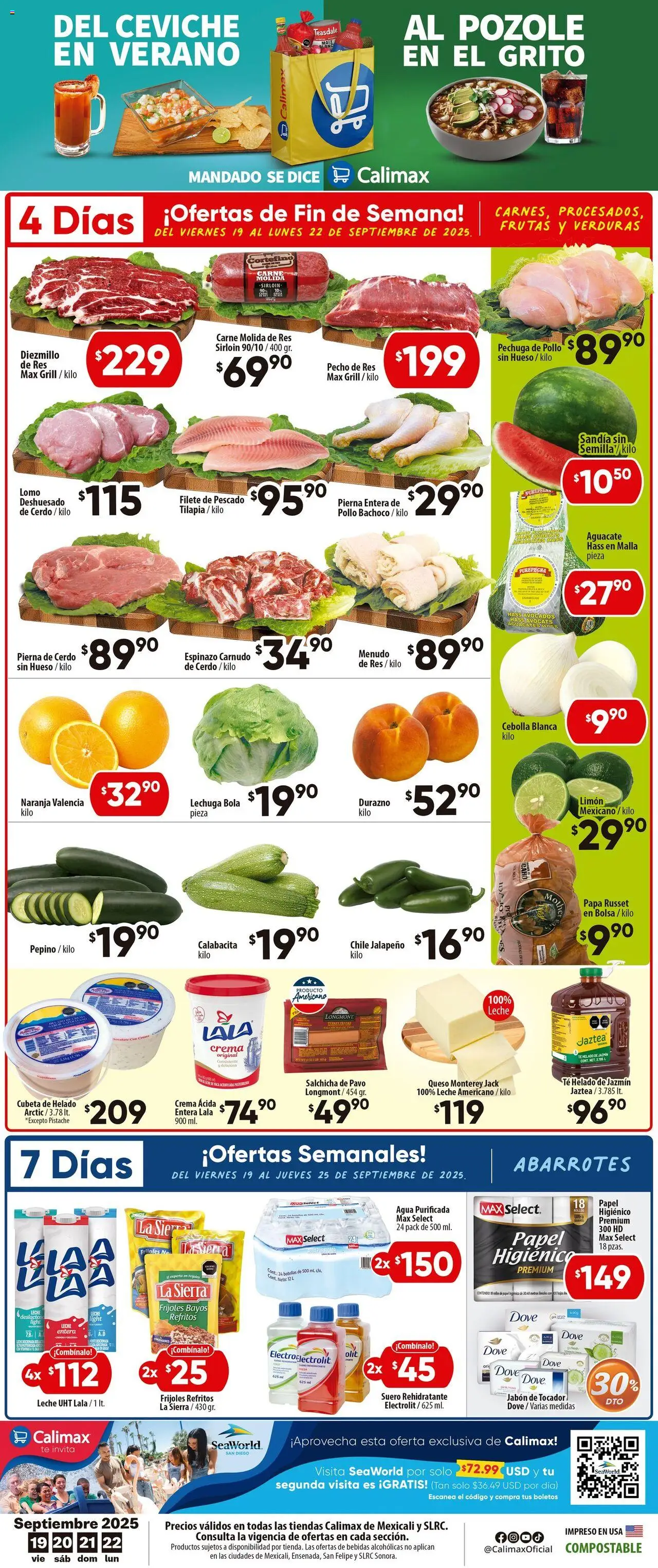 Folleto Mexicali Calimax y sus promociones válidas desde el 19/09/2025 - Número de página 1