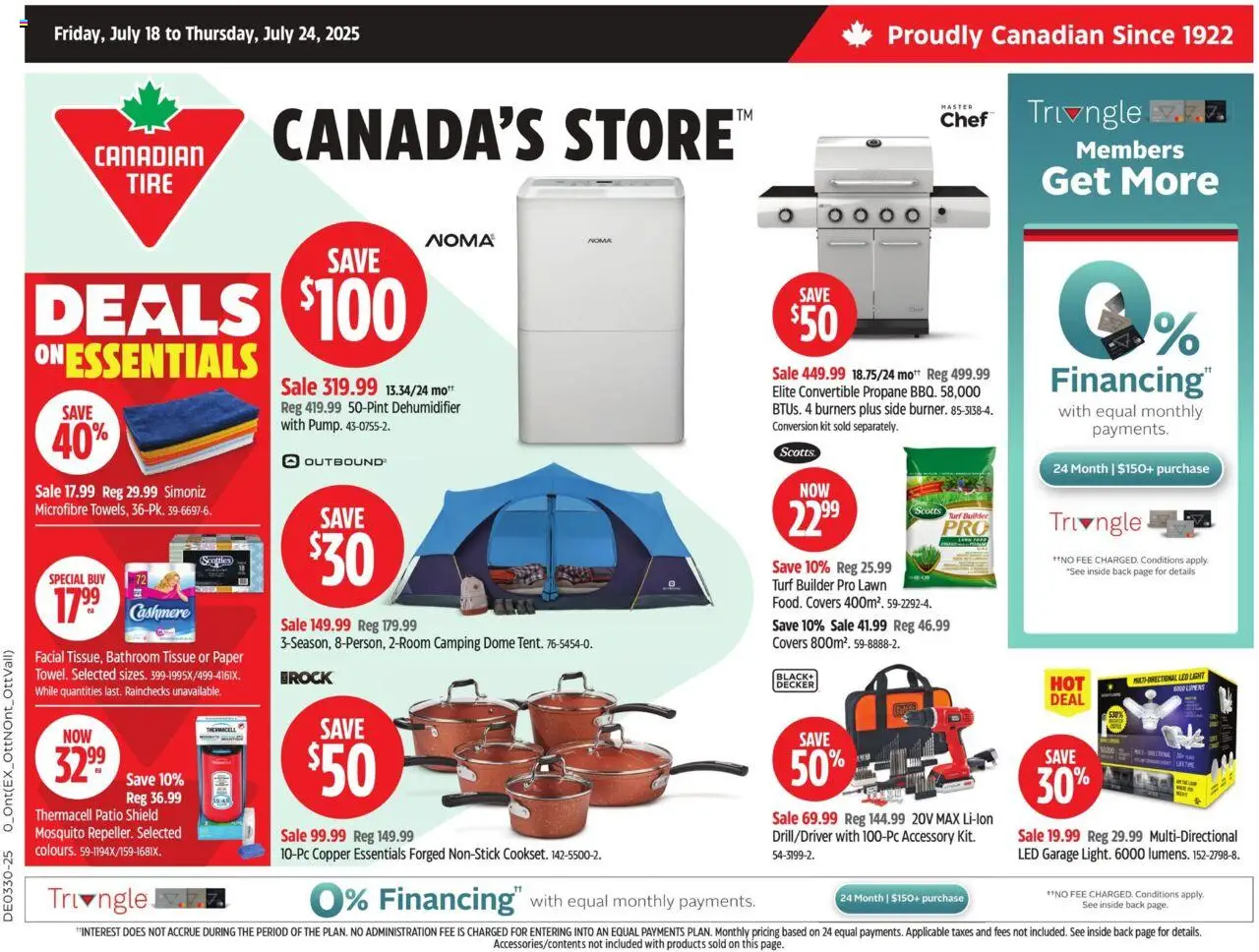 Canadian Tire flyer valid from Jul 18, 2025 - page number 1